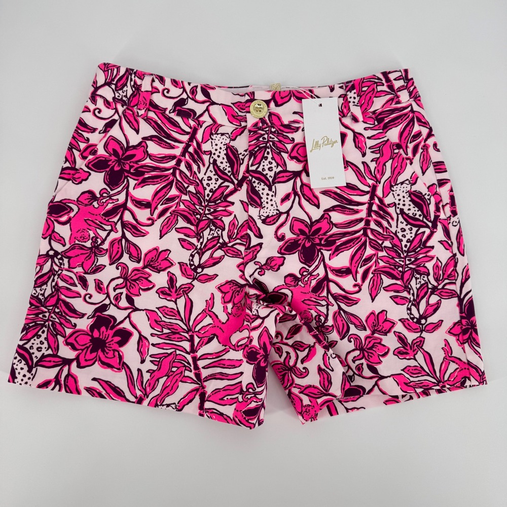 Lilly Pulitzer Women's Shorts Size 4 Pink Floral Jungle Print NWT‎ 5" Inseam